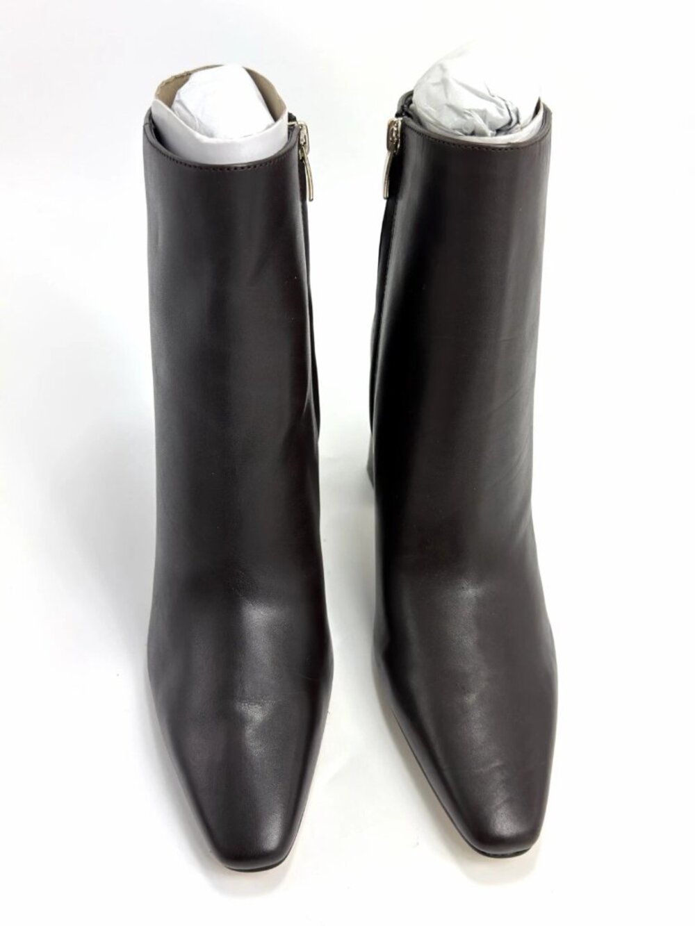 Nine West Reraye Ankle Boots Dark Brown Size 9 Block Heel Snip Toe New